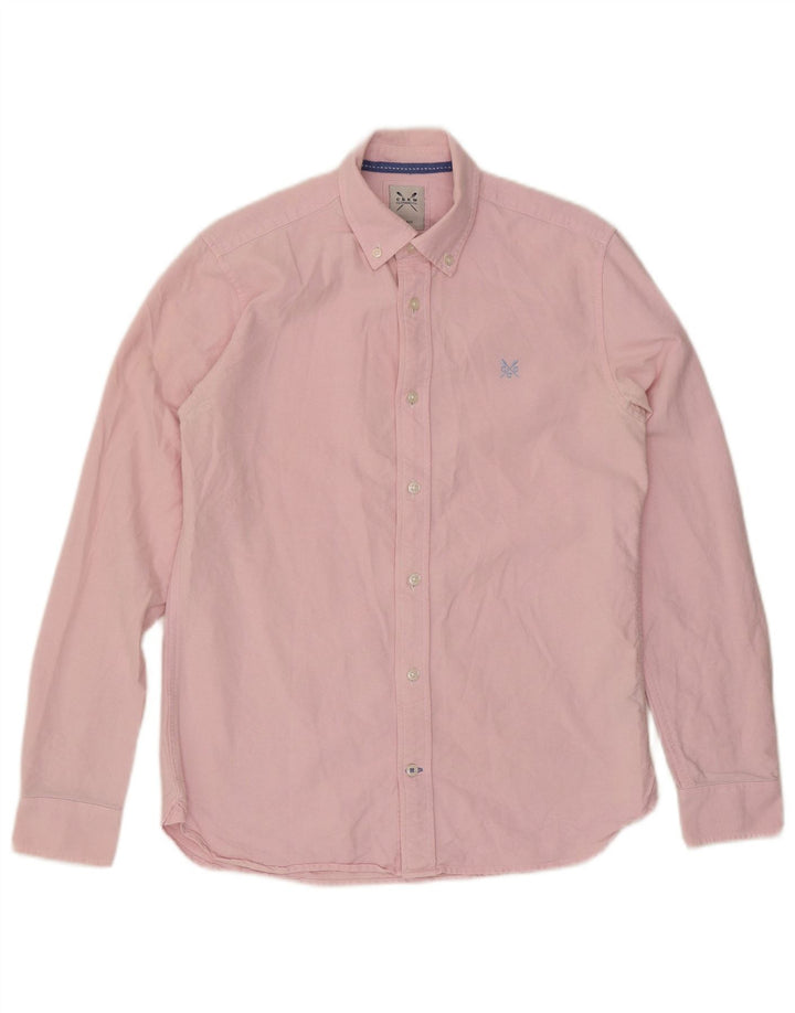 Crew Clothing Herre Skræddersyet Fit Shirt Lille Pink Bomuld