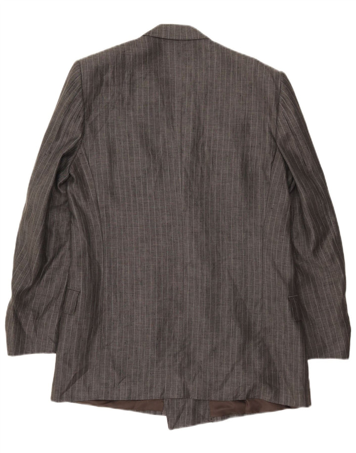 Vintage herre dobbeltradet blazerjakke IT 50 stor grå nålestribe