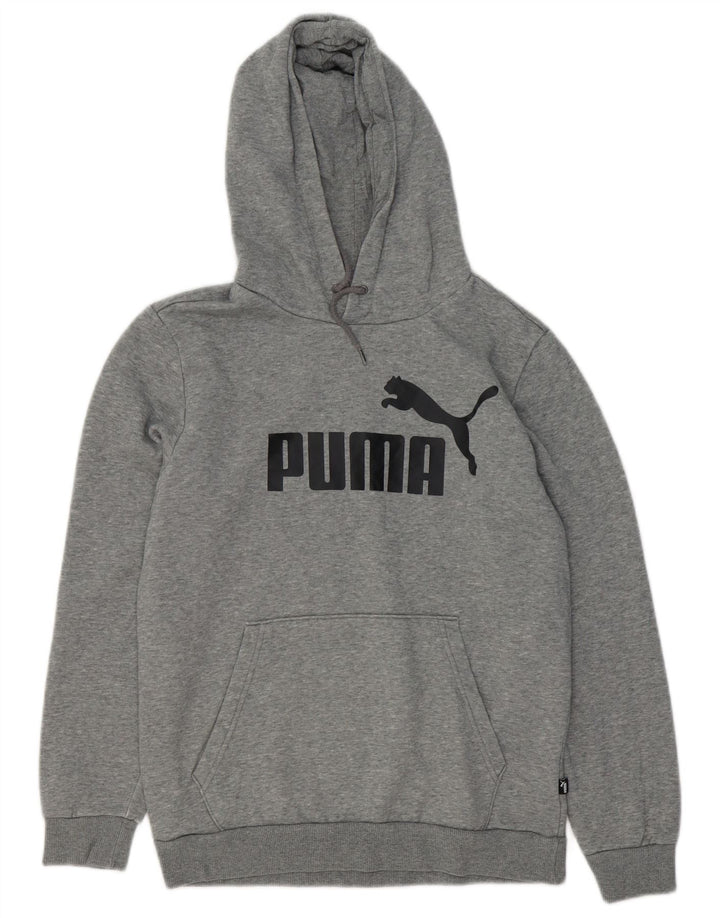 PUMA Grafisk hættetrøje til mænd, lille grå bomuld