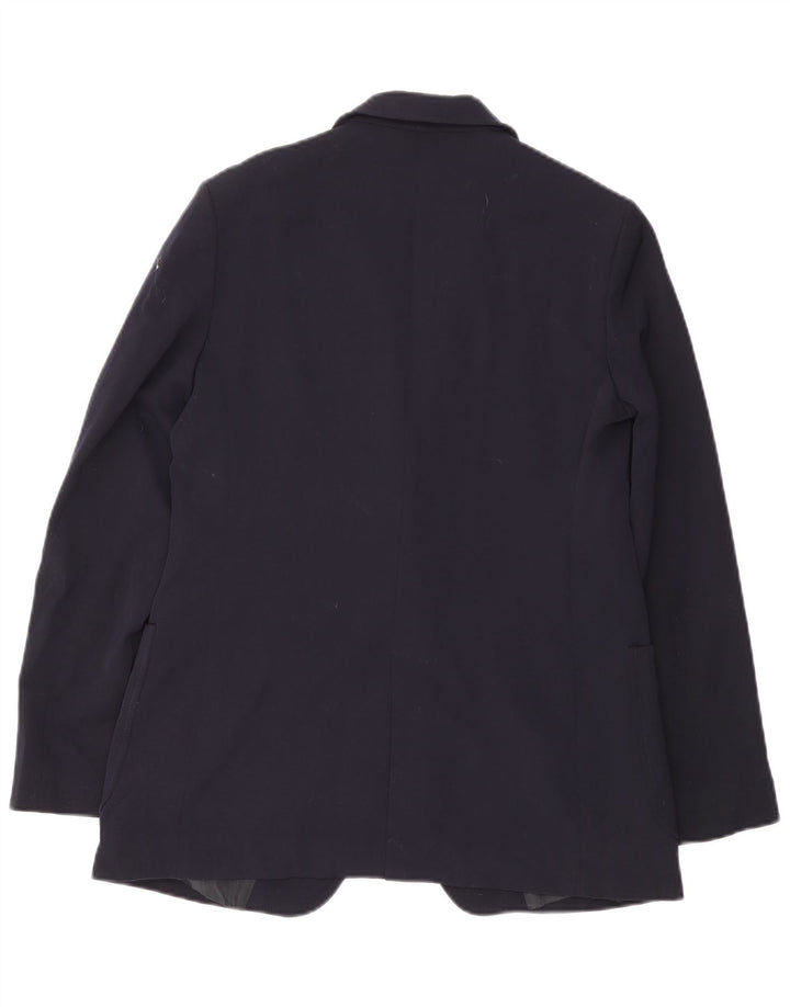 Massimo Dutti Dame 1 Knap Blazer Jakke EU 38 Small Navy Blue Polyester