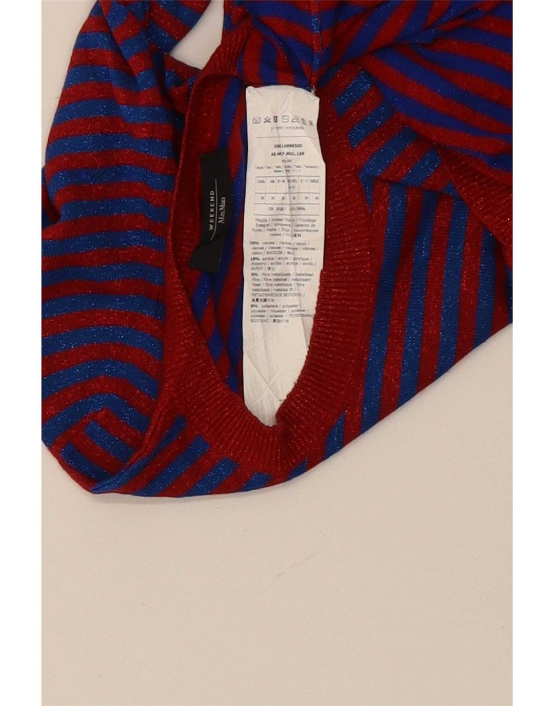 Max Mara Dame Weekend Jumper Sweater UK 12 Mellem blå stribet