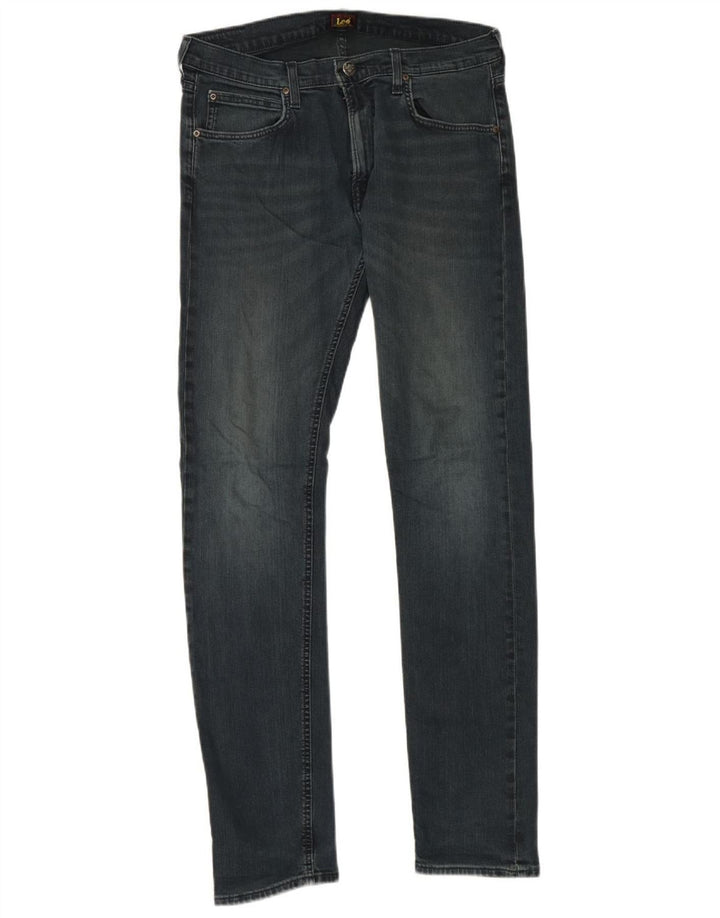 Lee Herre Luke Slim Jeans W33 L34 Marineblå Bomuld