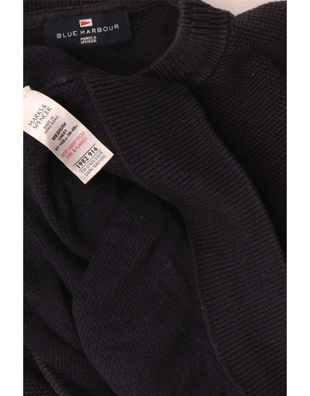 Marks & Spencer Herre Blue Harbor Crew Neck sweater Medium Navy Blue