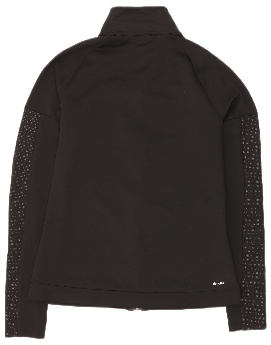 ADIDAS Dame Climalite træningsdragt Topjakke UK 12 Medium Sort Geometrisk