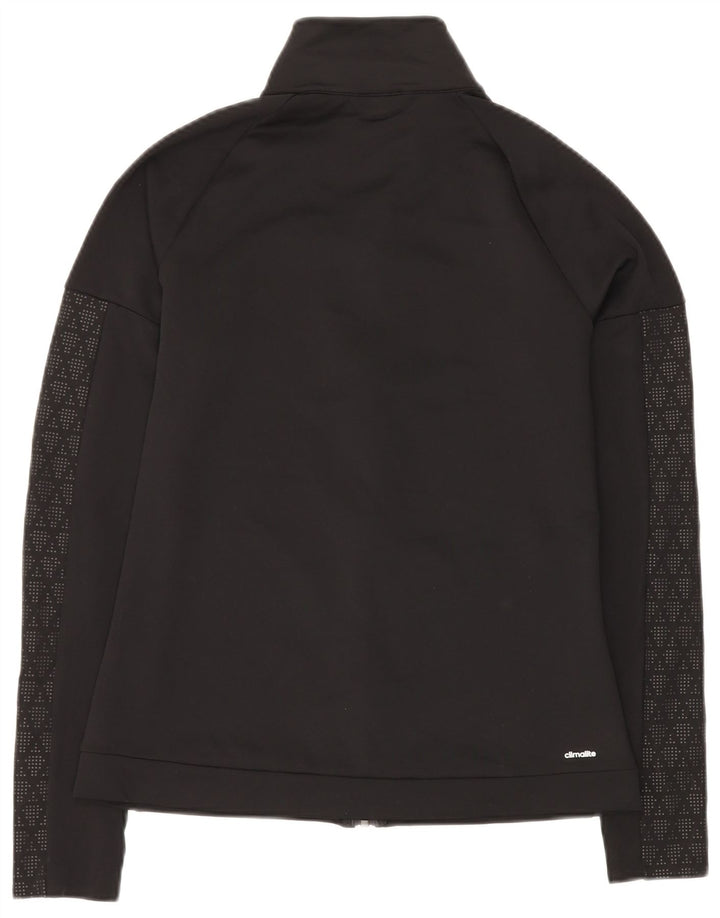 ADIDAS Dame Climalite træningsdragt Topjakke UK 12 Medium Sort Geometrisk