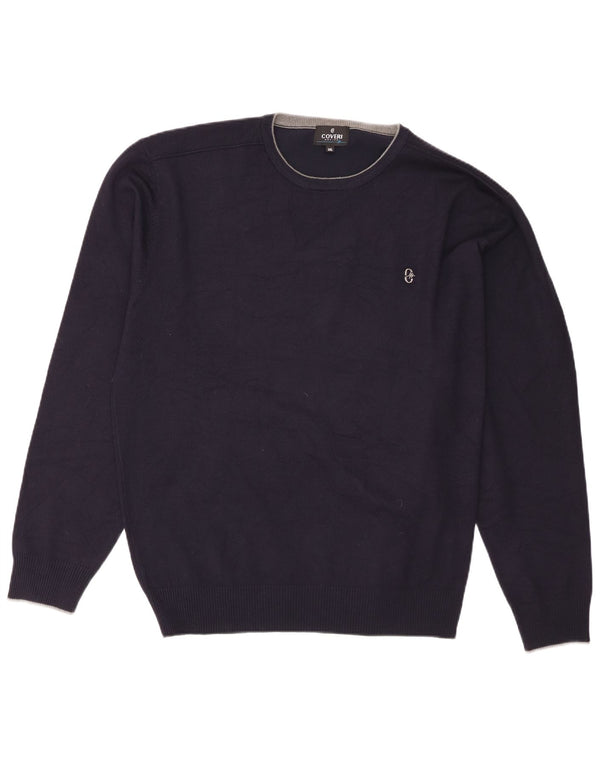 Coveri herre rund hals sweater 3XL marineblå viskose