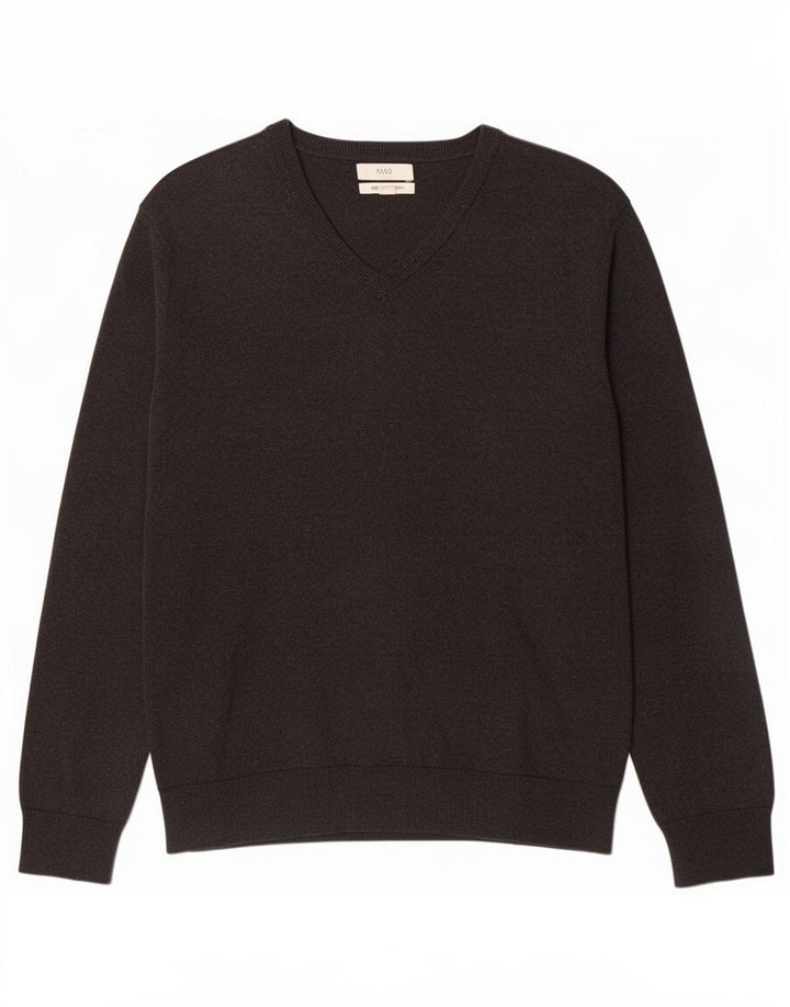 Marks & Spencer Herre V-hals sweater XL Grå Bomuld