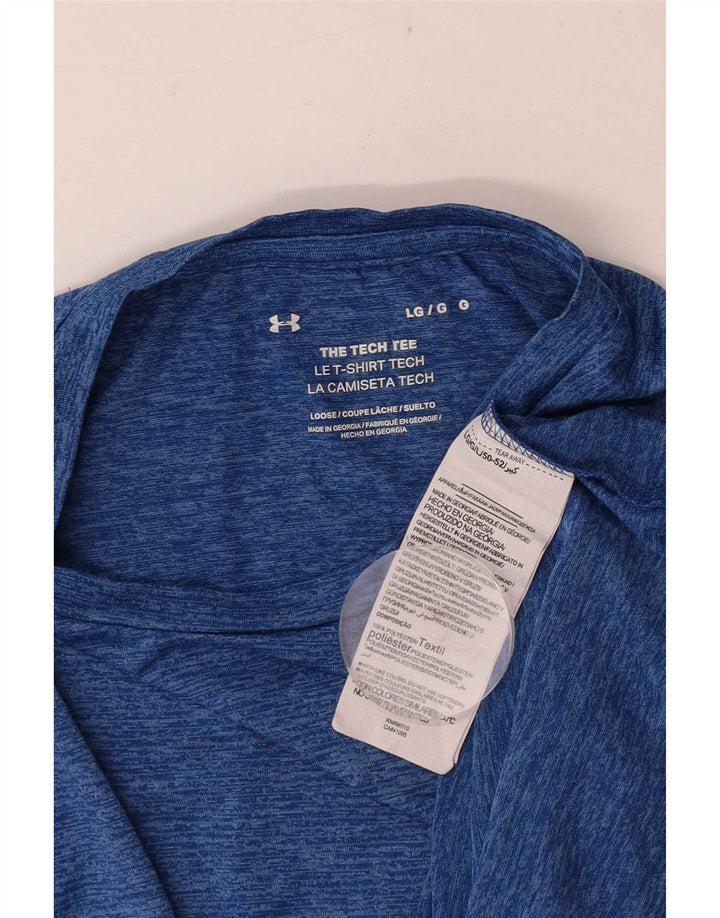 Under Armour Herre T-Shirt Top Large Blue Flecked Polyester