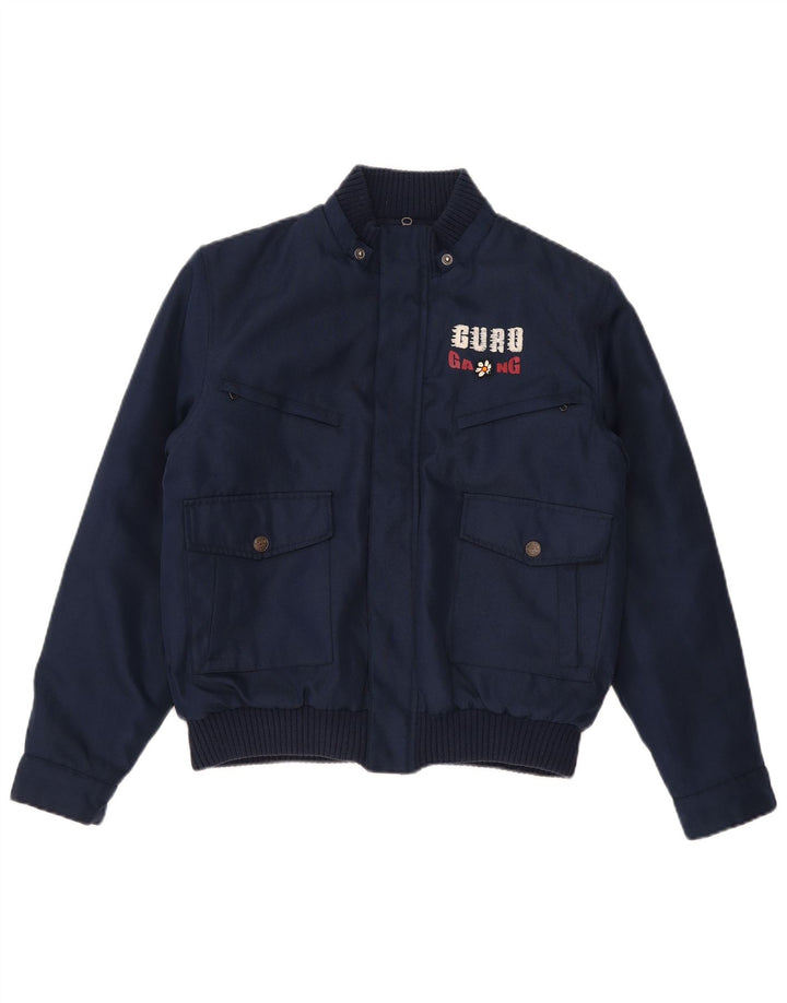 Guru Womens Grafisk Bomber Jacket UK 16 Large Navy Blue