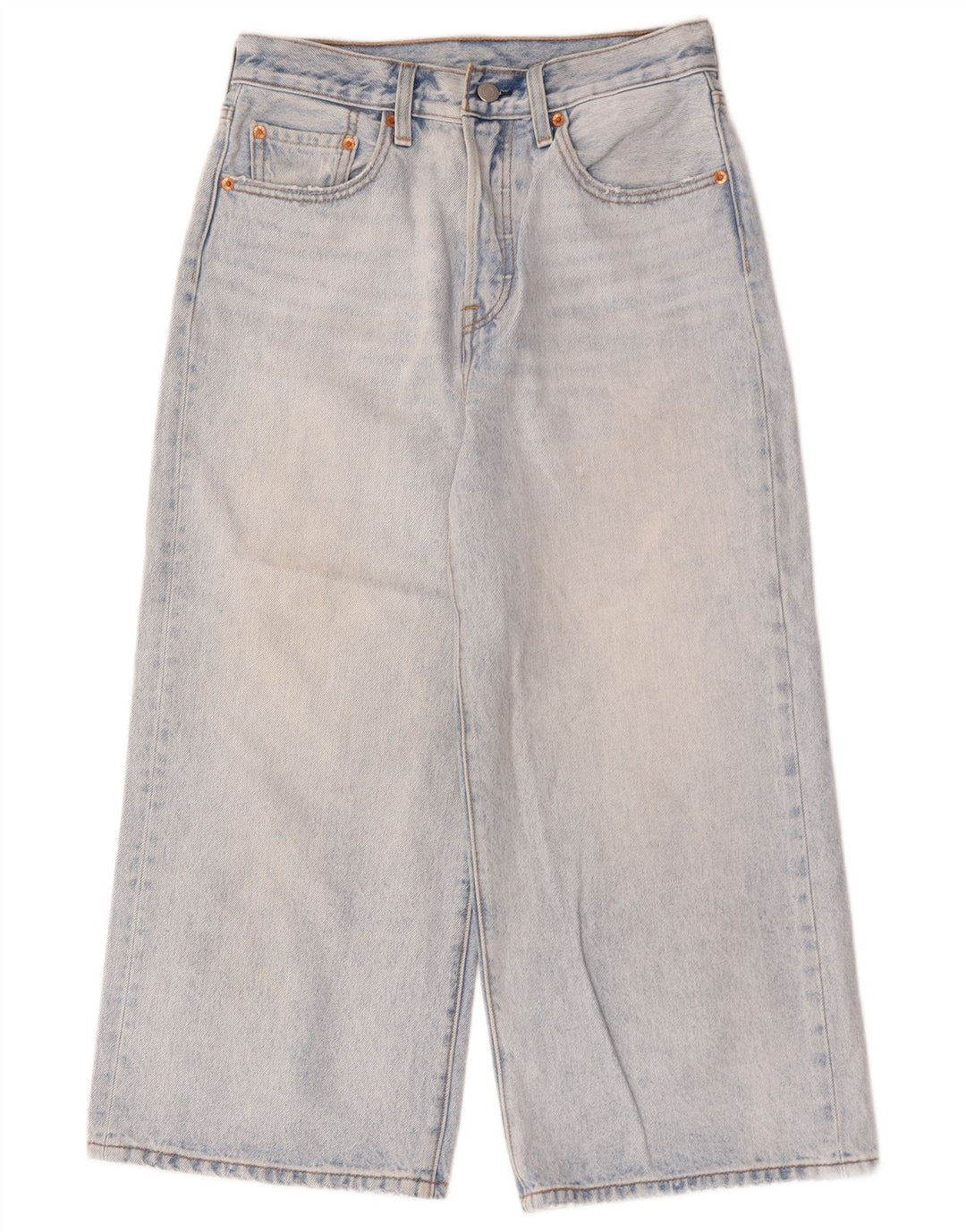 LEVI'S Womens Crop Jeans med brede ben W27 L23 Blå bomuld