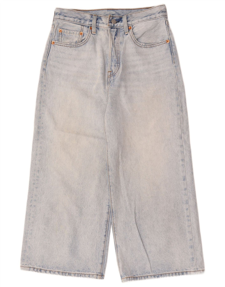 LEVI'S Womens Crop Jeans med brede ben W27 L23 Blå bomuld