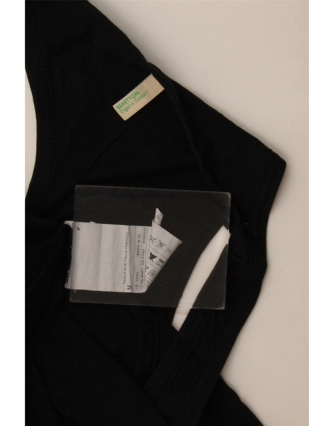 Benetton Damevest Top UK 12 Medium Sort Bomuld