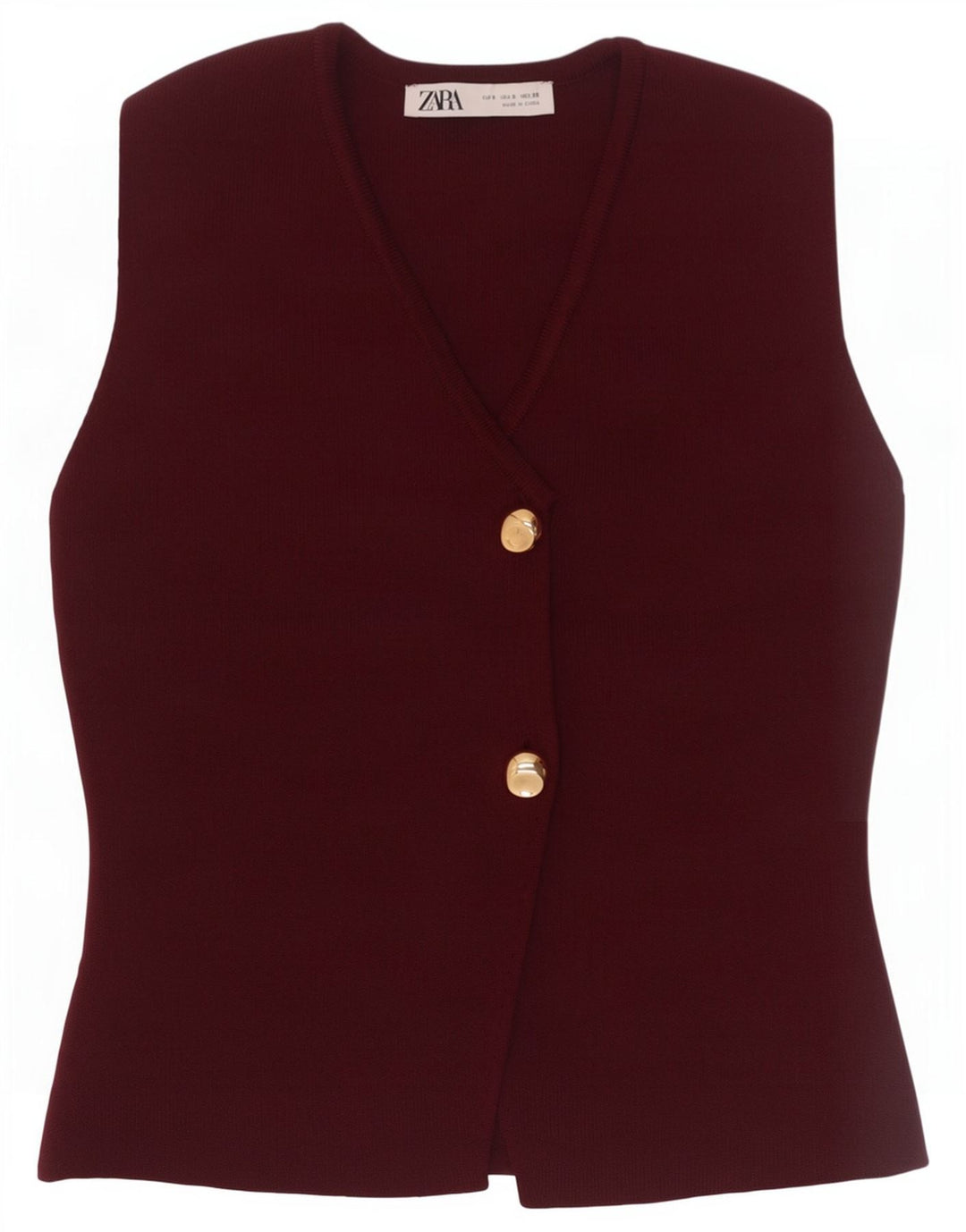 Zara Damestrik vest UK 8 Small Burgundy