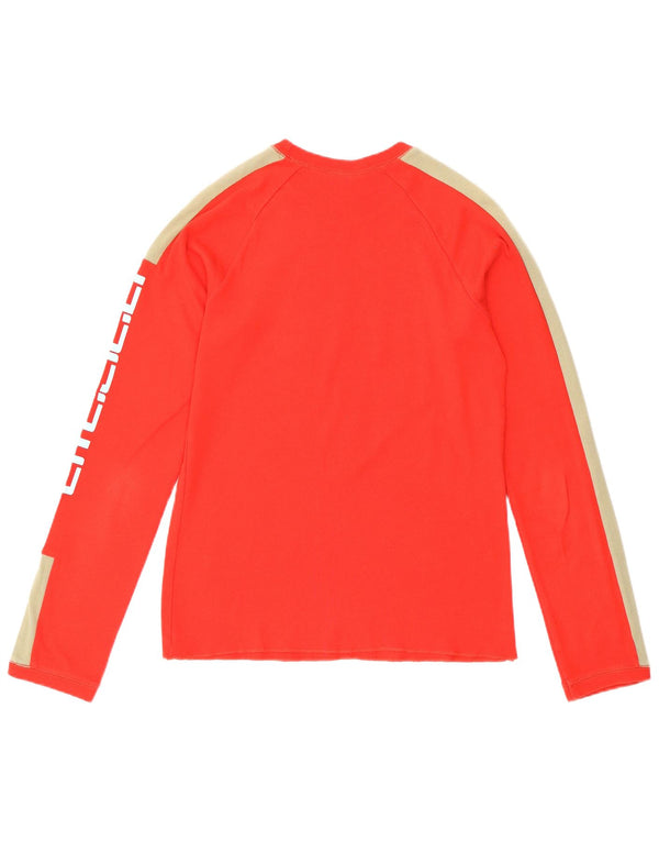 Diesel Dame Grafisk Top Langærmet UK 18 XL Rød Colourblock Bomuld