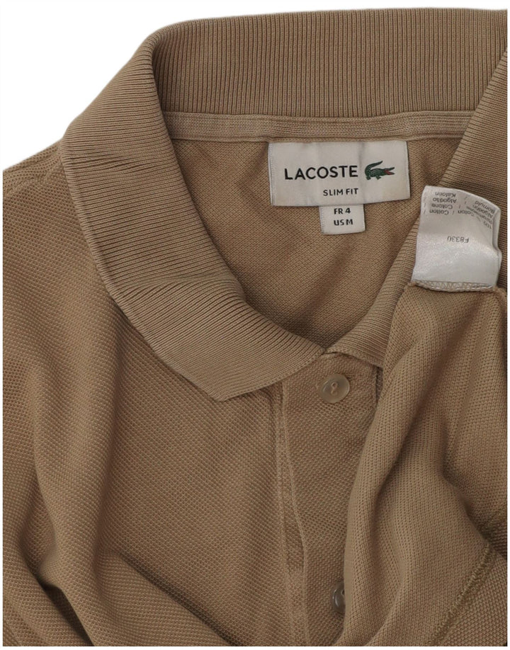 Lacoste Herre Slim Fit Polo Shirt Størrelse 4 Medium Brun Bomuld