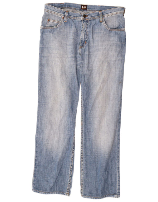 Lee Mens Brooklyn Straight Jeans W34 L34 Blå Bomuld