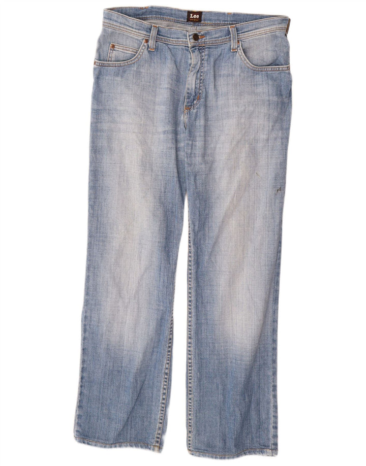 Lee Mens Brooklyn Straight Jeans W34 L34 Blå Bomuld
