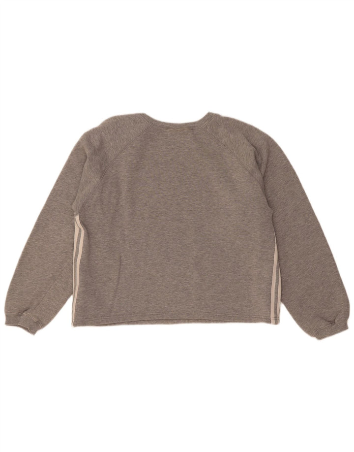 Adidas Dame Sweatshirt Jumper UK 14 Medium Grey Bomuld