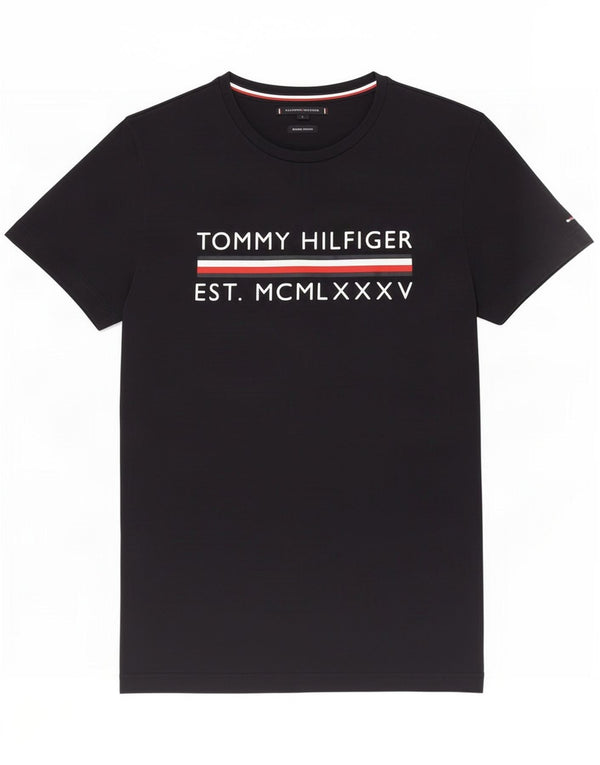 Tommy Hilfiger Mens Graphic T-Shirt Top Small Navy Blue Cotton