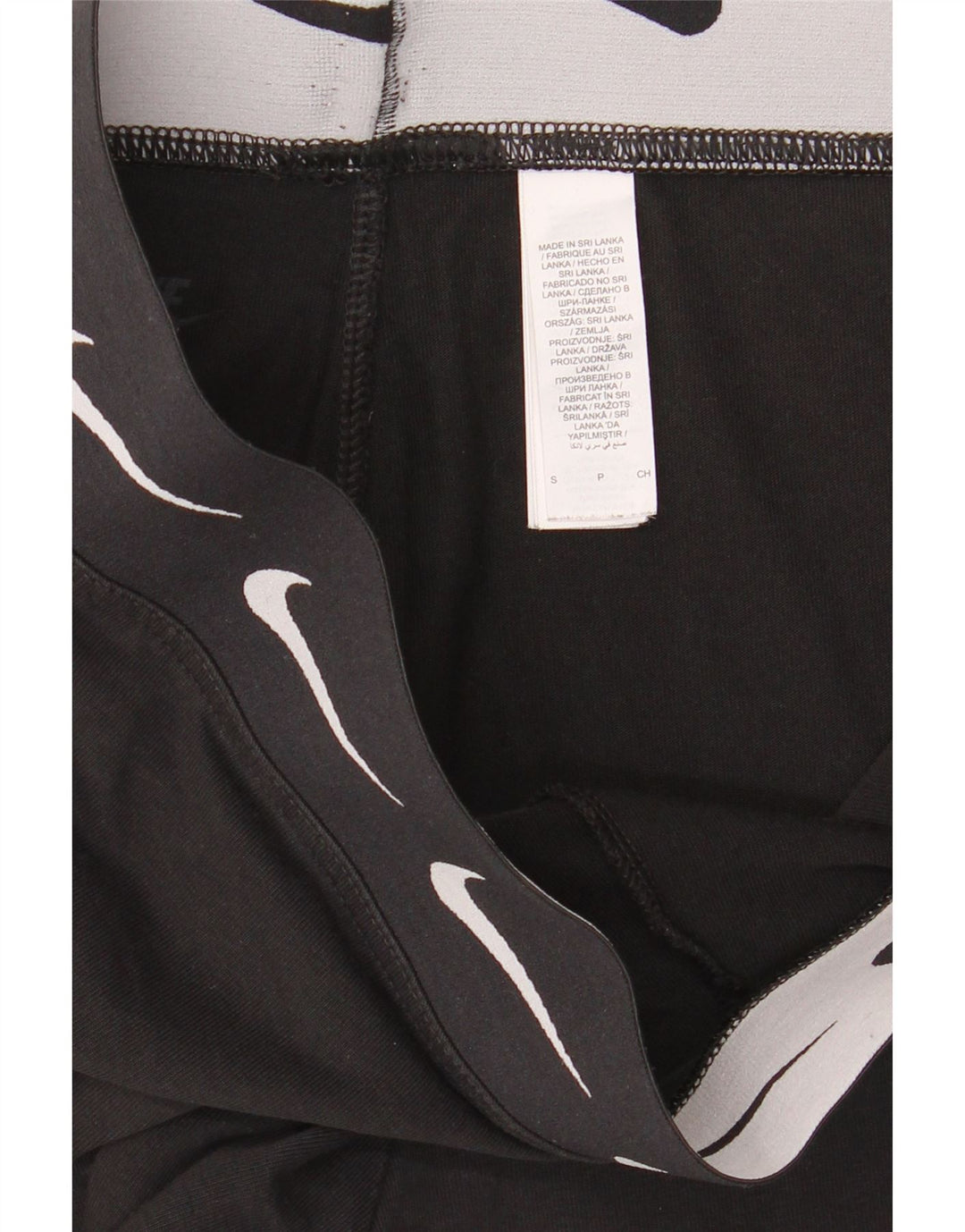 NIKE Womens Graphic Leggings UK 8 Small  Black Cotton