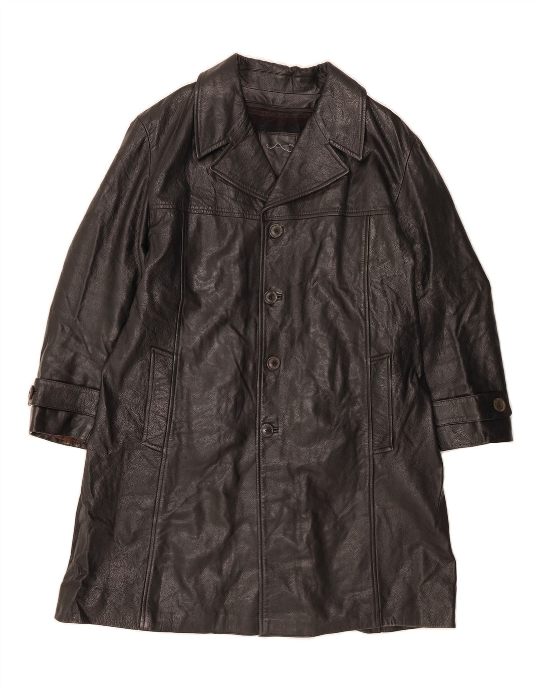 GIAN CARLO ROSSI Mens Leather Coat IT 52 XL Black Leather Vintage Gian Carlo Rossi and Second-Hand Gian Carlo Rossi from Messina Hembry 