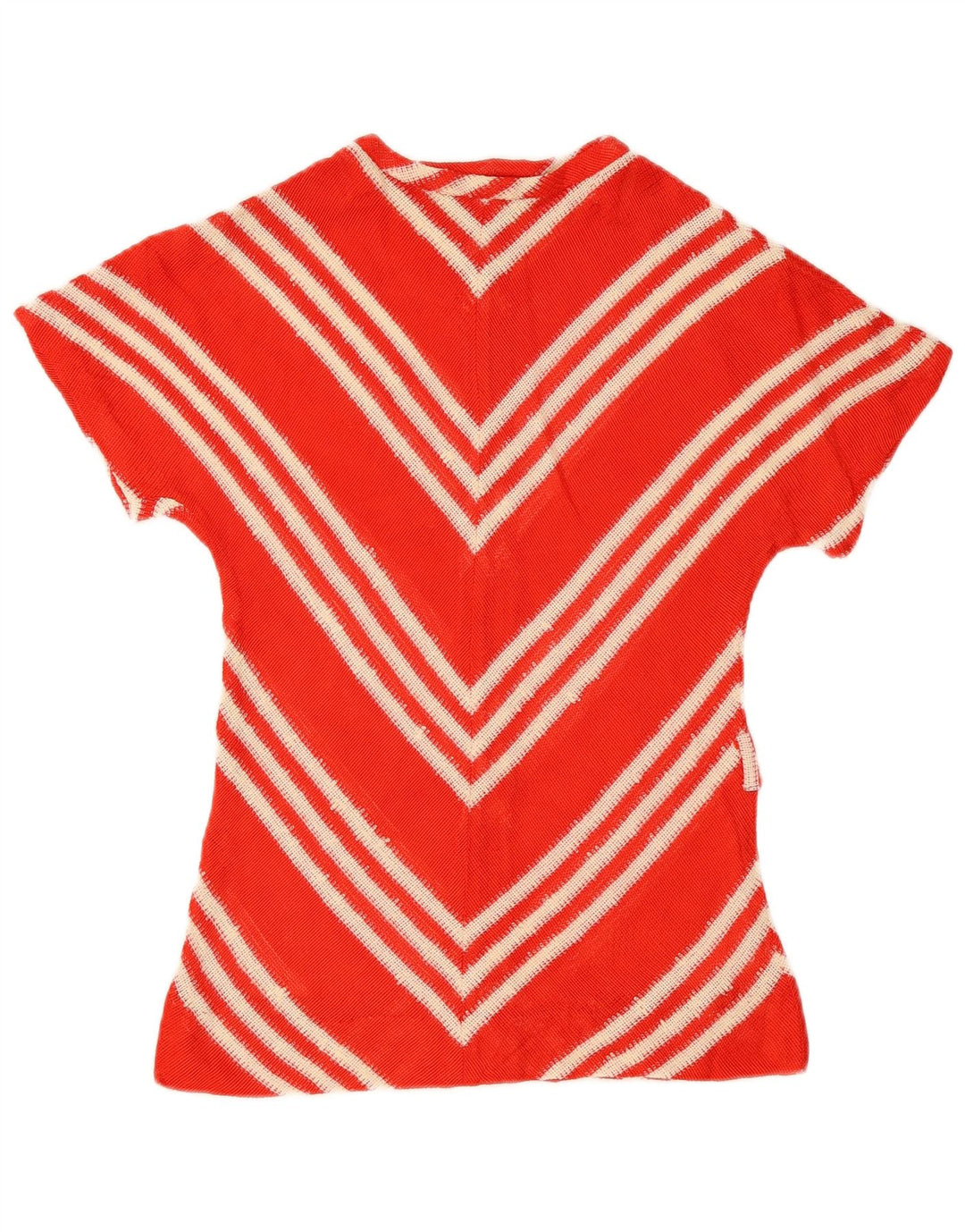 Vintage strikbluse til kvinder EU 40 Medium Rød Chevron