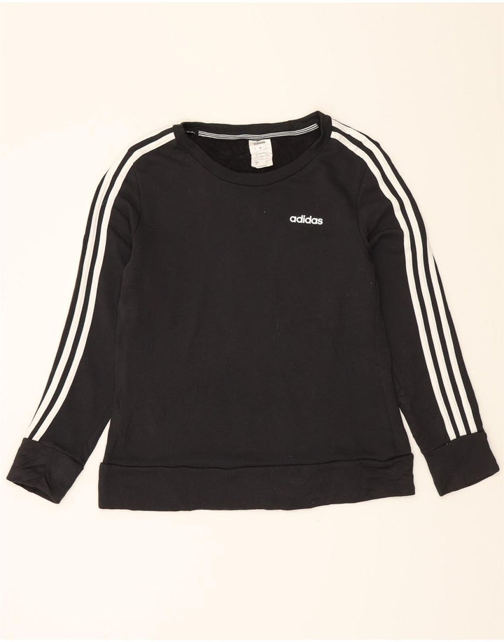 ADIDAS Womens Sweatshirt Jumper UK 8/10 Small Black Polyester Vintage Adidas and Second-Hand Adidas from Messina Hembry 