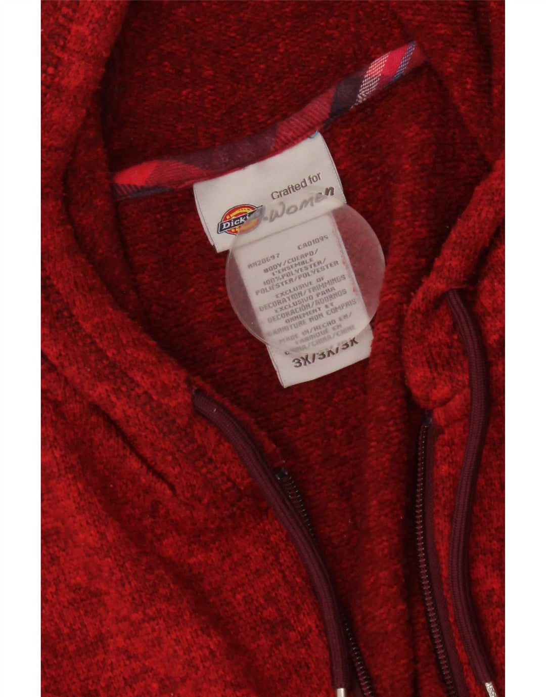 Dickies Dame Hættetrøje Sweater UK 22 3XL Rød Flecked Polyester