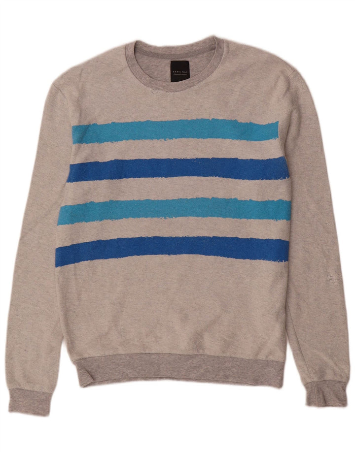 Zara Sweatshirt til mænd mellem grå stribet