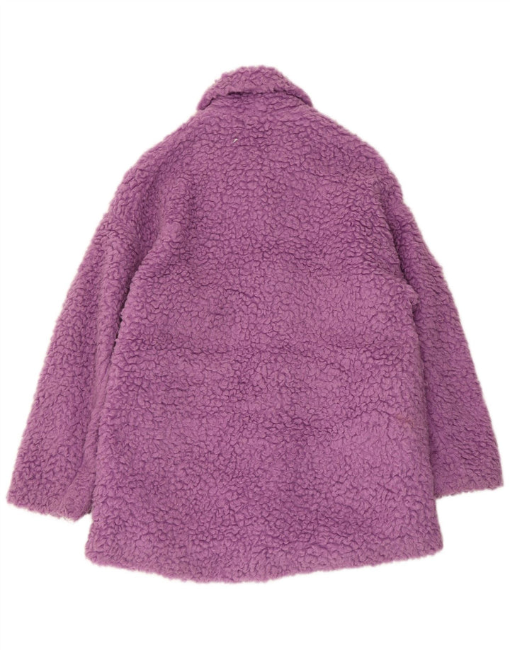 Zara Dame Bamse Oversized Overfrakke UK 6 XS Lilla Akryl
