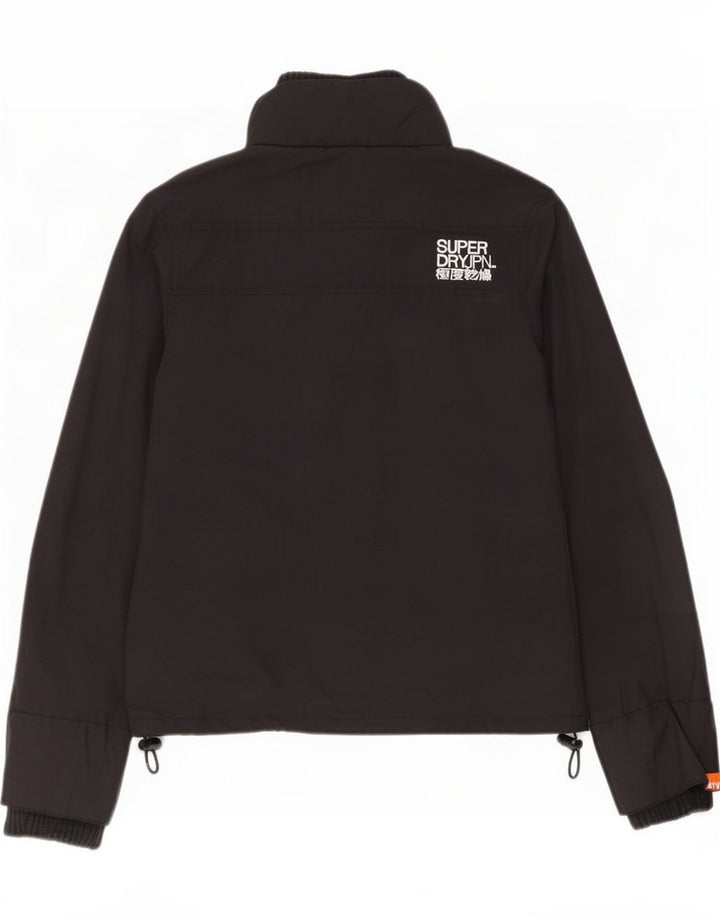Superdry Grafisk regnjakke til kvinder UK 12 Medium Sort Nylon