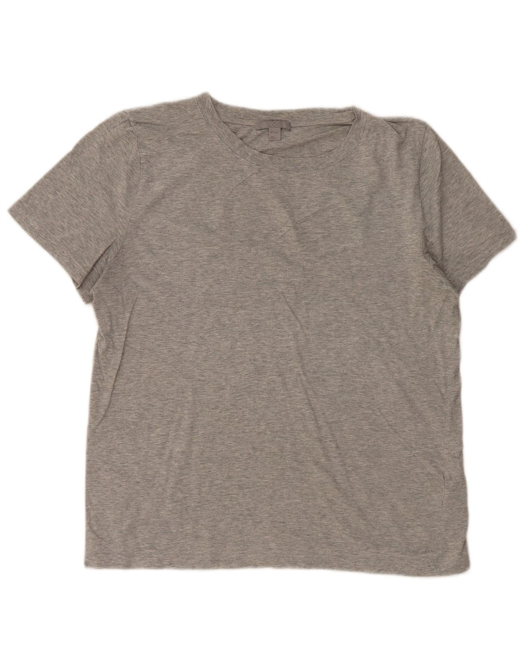 COS Dame T-Shirt Top UK 14 Medium Grey Flecked Bomuld