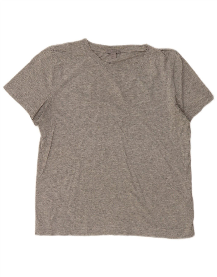 COS Dame T-Shirt Top UK 14 Medium Grey Flecked Bomuld