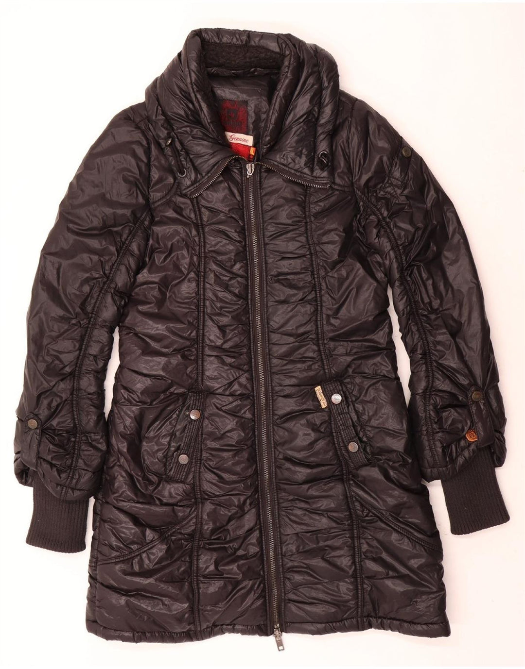 KHUJO polstret frakke til kvinder UK 18 XL sort nylon