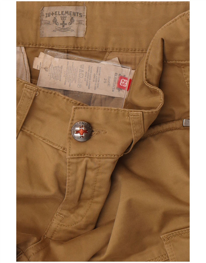 Zu Elements Dame Skinny Cargo Bukser W25 L34 Khaki Bomuld