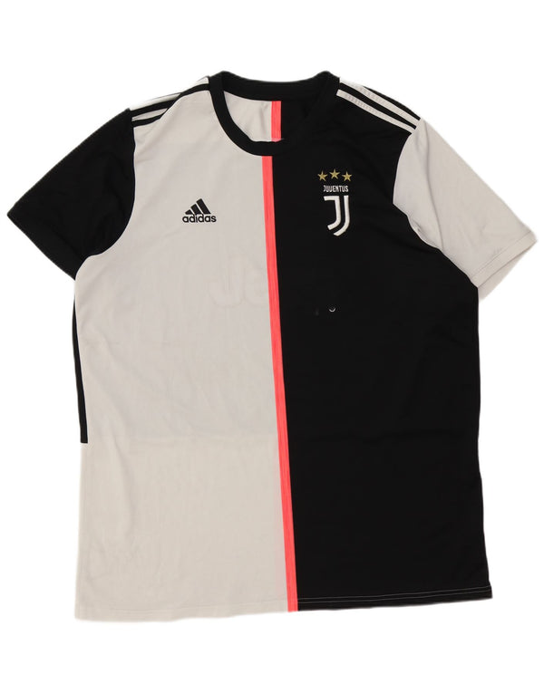 Adidas Herre Juventus Grafisk T-Shirt Top 2XL Sort Colourblock Polyester