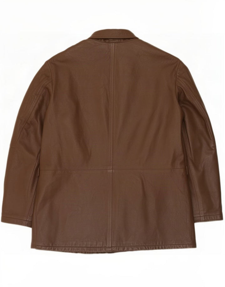 Vintage herre læderjakke IT 56 3XL Brun