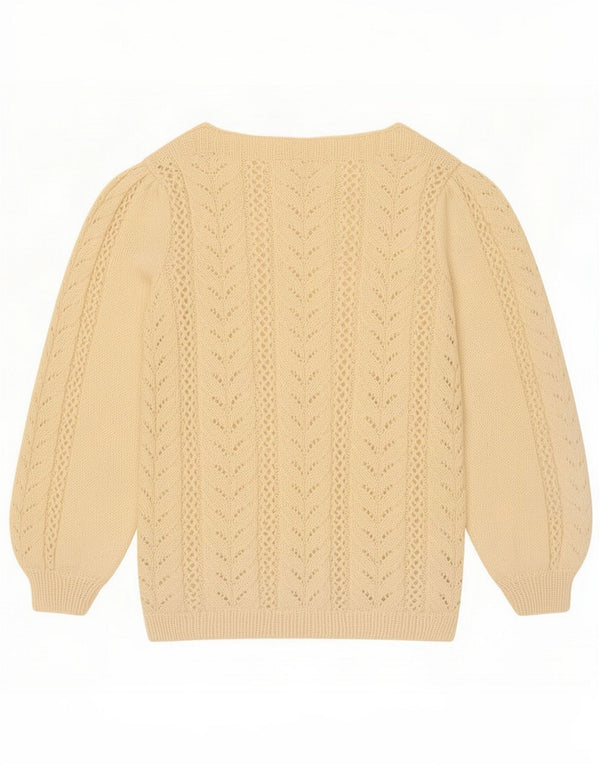 Vintage Dame Boat Neck Jumper Sweater UK 16 Large Beige