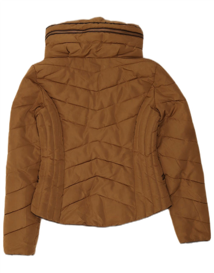 Zara polstret jakke til kvinder UK 12 Medium Brun Polyester
