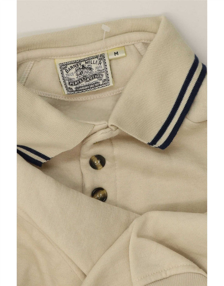 Vintage Polo-hals sweatshirt til mænd Medium Beige Bomuld