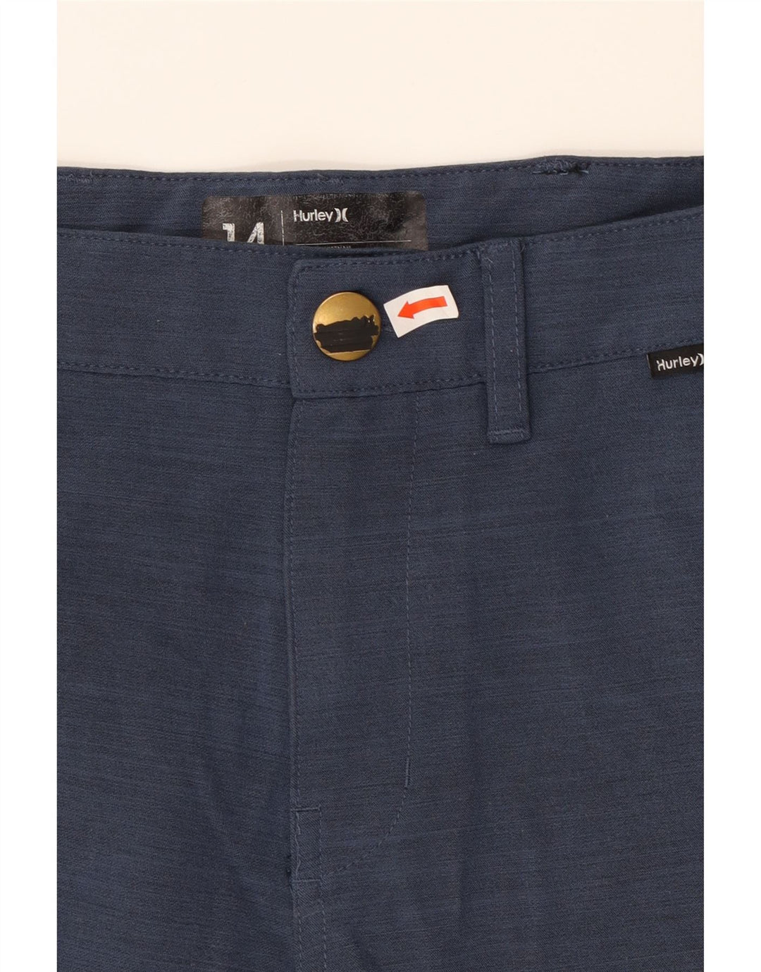 HURLEY Boys Chino Shorts 13-14 Years W26 Navy Blue Polyester Vintage Hurley and Second-Hand Hurley from Messina Hembry 