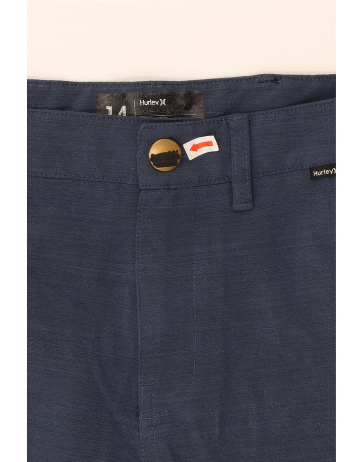 HURLEY Boys Chino Shorts 13-14 Years W26 Navy Blue Polyester Vintage Hurley and Second-Hand Hurley from Messina Hembry 