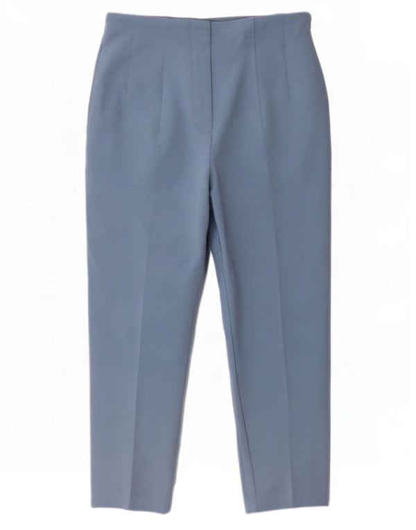 Marks & Spencer Womens Cropped Trousers UK 12 Medium W30 L24 Blue