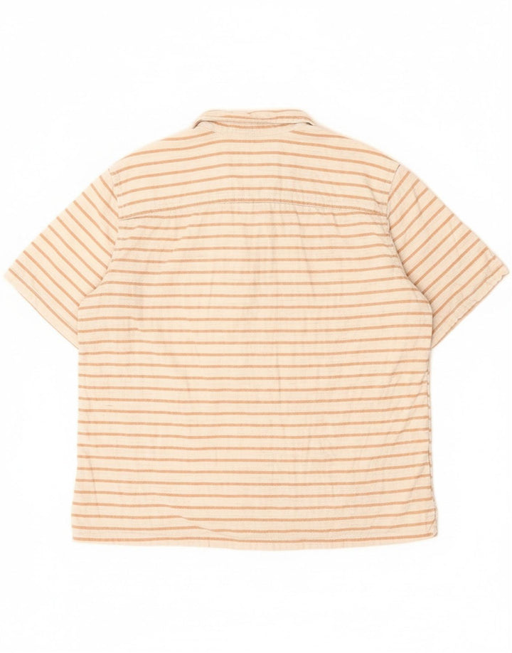 Fat Face Kortærmet Herreskjorte Stor hvidstribet bomuld