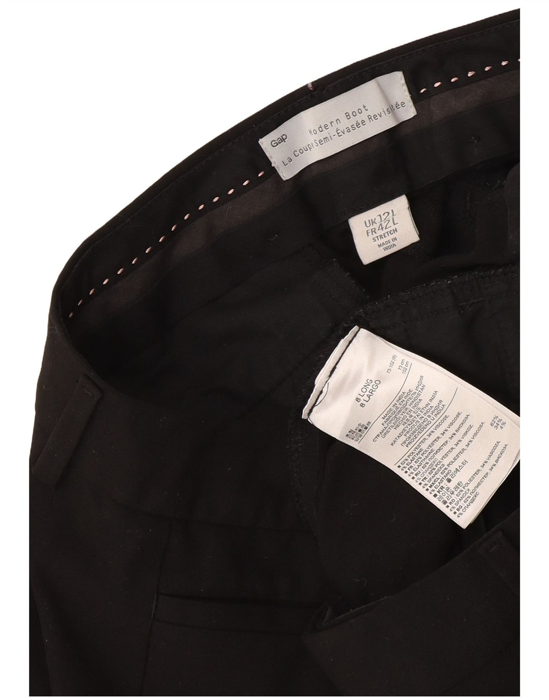 Gap Dame Modern Bootcut Suit Bukser UK 12 Medium W34 L34 Sort