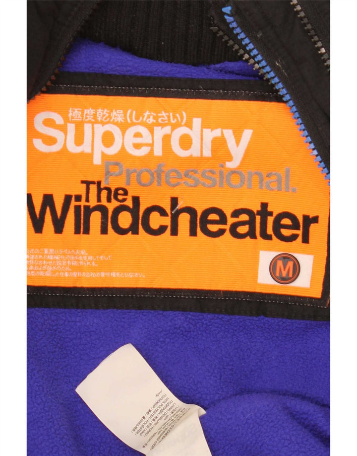Superdry Womens The Windcheater Windbreaker Jacket UK 14 Medium Black