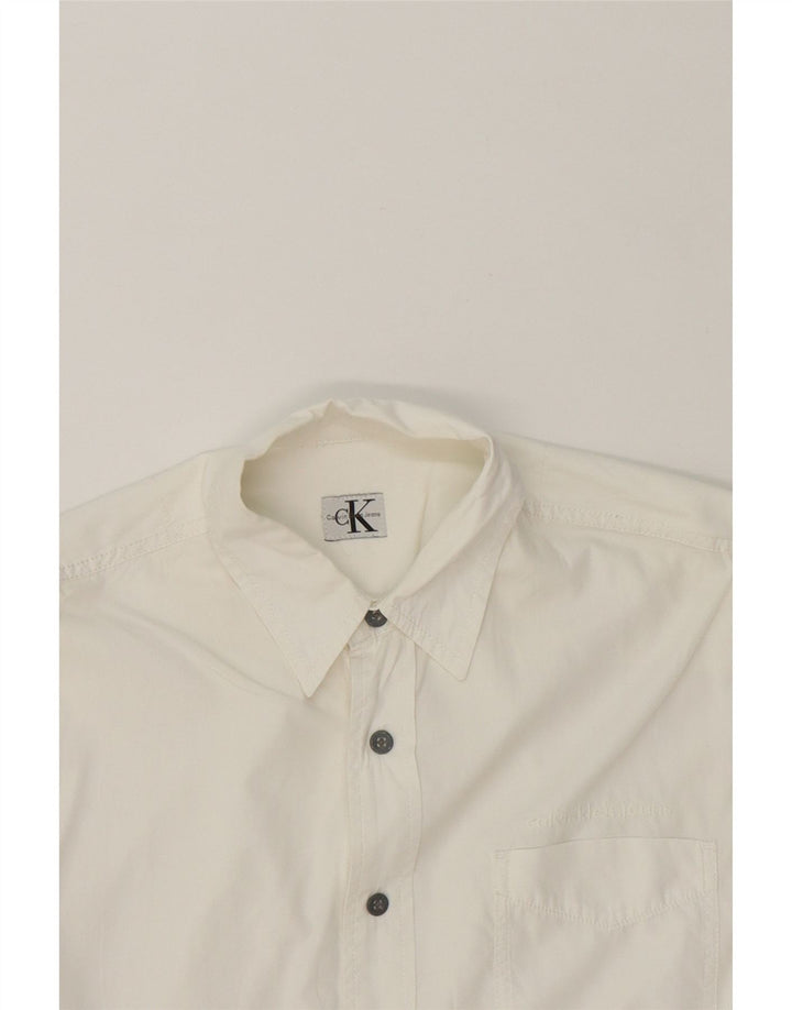 CALVIN KLEIN JEANS Mens Shirt Large White Vintage Calvin Klein Jeans and Second-Hand Calvin Klein Jeans from Messina Hembry 