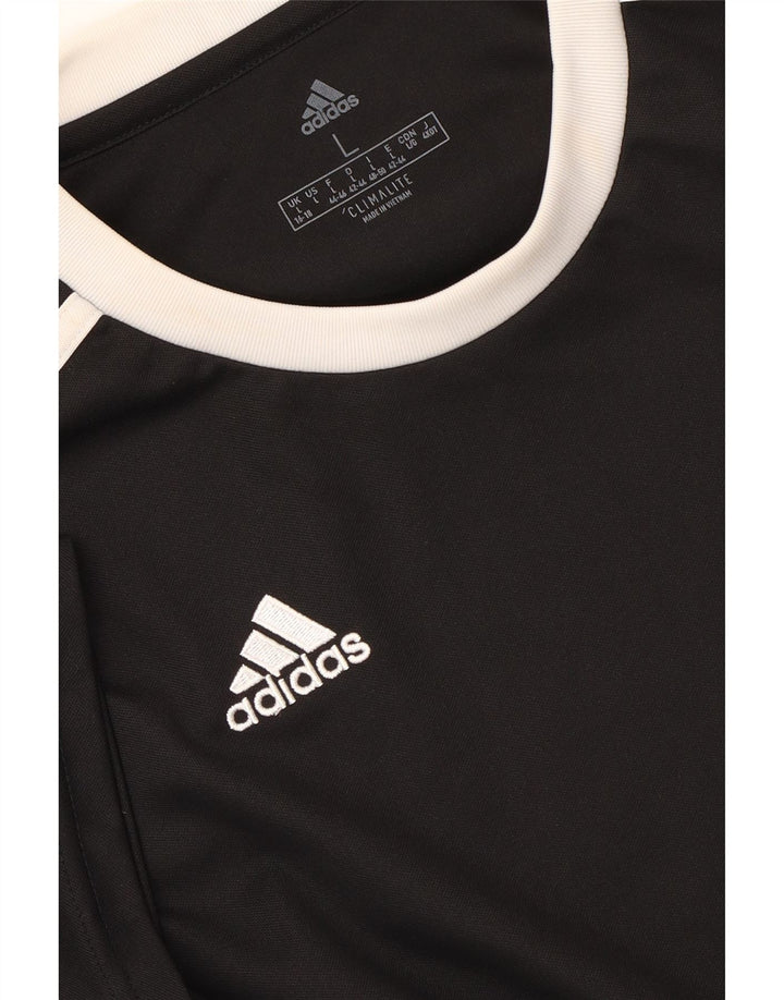 ADIDAS Womens Climalite T-Shirt Top UK 16/18 Large Black Polyester Vintage Adidas and Second-Hand Adidas from Messina Hembry 