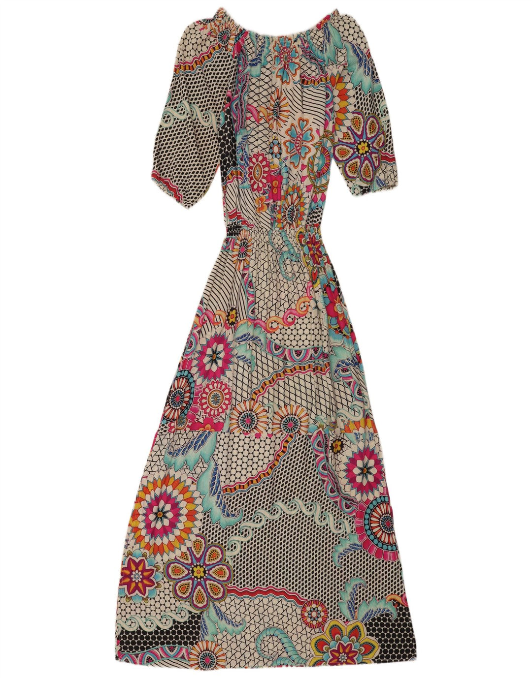 Desigual 3/4 ærmet maxikjole til kvinder EU 40 Medium Flerfarvet blomster