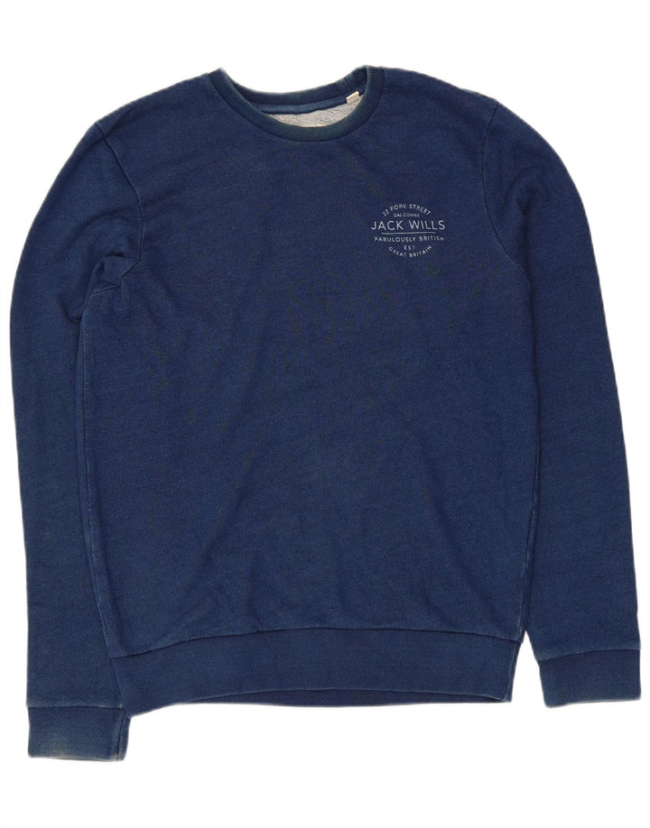 JACK WILLS Herre Sweatshirt Jumper Lille Blå Bomuld
